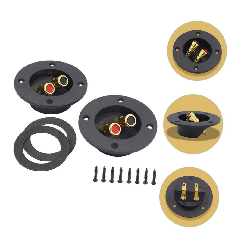 KICHOUSE 2pcs Audio Junction Box Speaker Terminal Crimp Terminals for