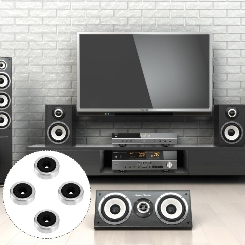 4 Pcs Aluminum Anti-Vibration Pads for Universal Speaker - Vibration
