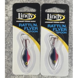 Lindy 2 Packs Lindy Rattl’n Flyer Ice Fishing Jigs 1/8 Rainbow Glow