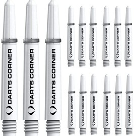 DESIGNA DARTS S0738 Shafts | 5 Sets Heavy Duty Nylon Dart Flights + Steel Ring Midi White