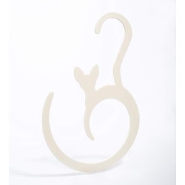 Kotomoda Belt Rack Scarf Ring Hangers, Non-Slip Ties Haning Hook Closet Organizer Accessory Holders for Ties Scarves Belts and Jewelry and Sphynx Cat Clothes (White, 5)