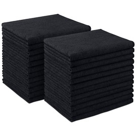 AIDEA Microfiber Cleaning Cloth 24 Pack, Microfiber Towels for Cars, Soft & Absorbent Cleaning Rags, Premium Lint Free Shop Towels for House, Kitchen, Car, 12inx16in, Black