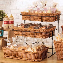 Height adjustable basket stand bakery dessert store Display height adjustable stand