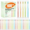 Cepillos de Dientes Desechables, 100 Piezas, Cerdas Suaves, Envueltos Individualmente,
