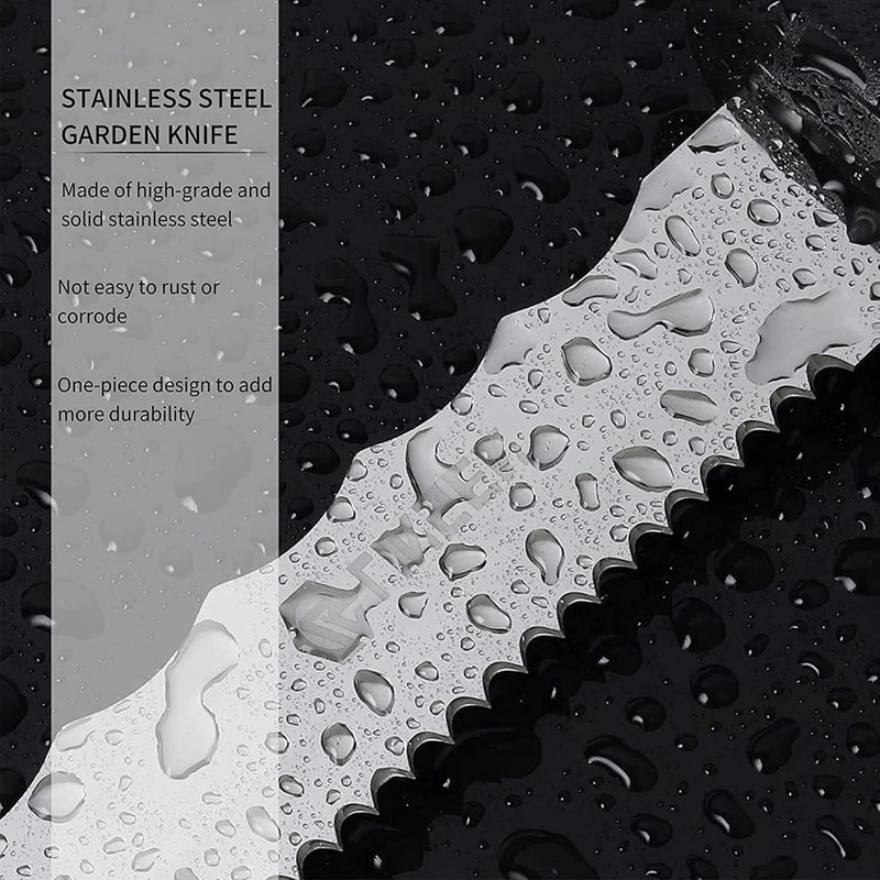 HALNKSZDDD Stainless Steel Insulation Garden Knife with Green Handle,7.8" Double