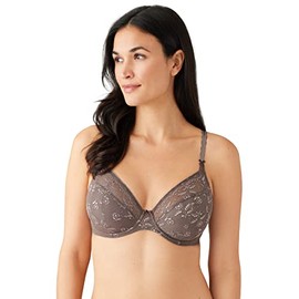 Wacoal Women's Lifted in Luxury Full Figure Lace Unlined Underwire Bra, Cappuccino, 42DD
