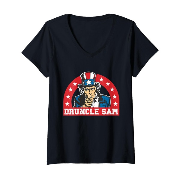 Womens Druncle Sam Funny Uncle Sam USA American 4th of