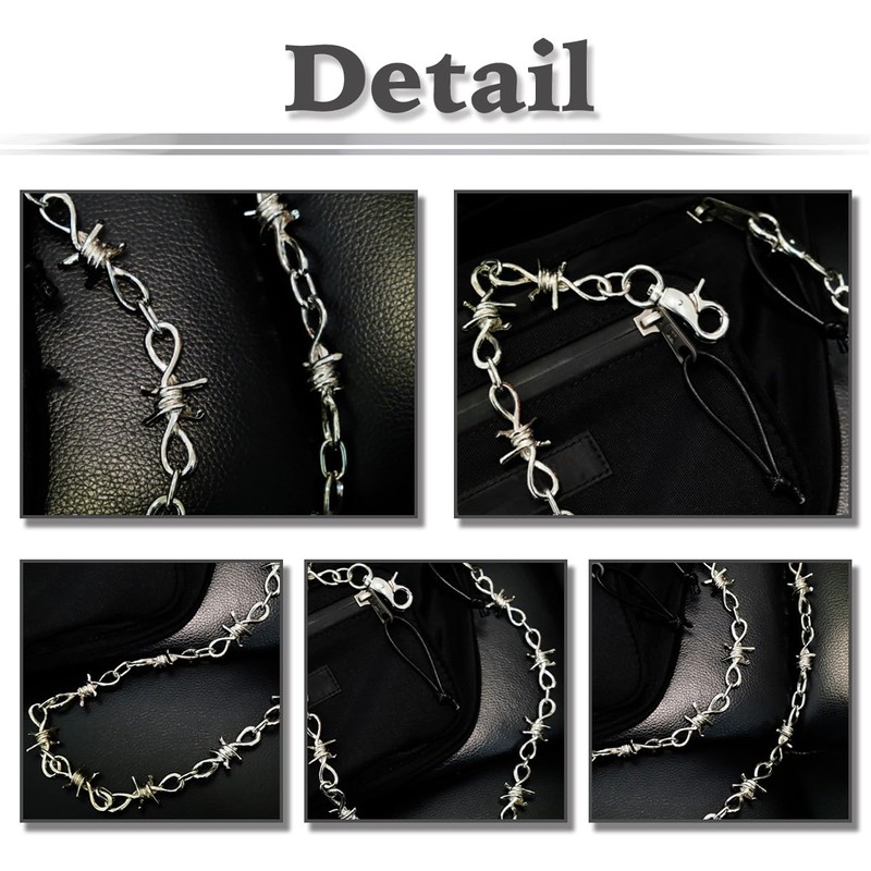 White Fang AZ138 Men's Barbed Wire Wallet Chain Barbed Wire