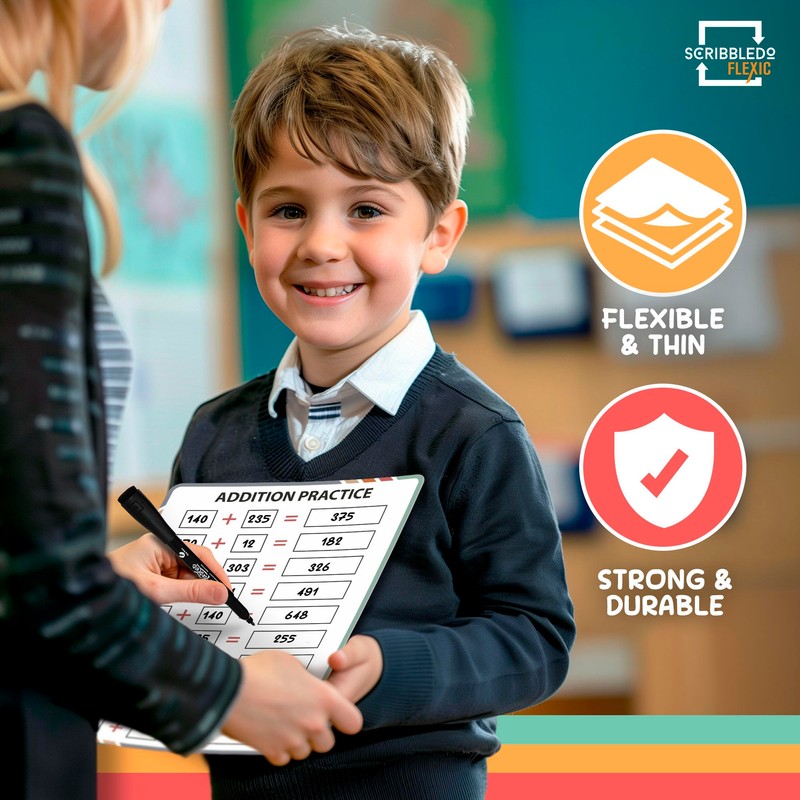 SCRIBBLEDO Addition Math Practice 9”x12” Small White Board Dry Erase