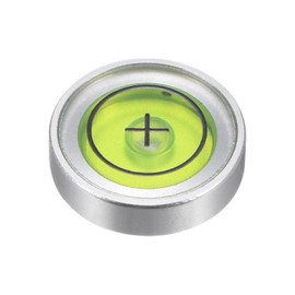 sourcing map Round Bubble Level 14.5x3.8mm Mini Circular Bullseye Spirit Levels for Leveling Camera Tripod Telescope Workshop Turntable Pictures Frame, Silver Green