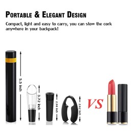 Mini Wine Opener Set | Travel Portable Pocket Air Pressure Pump Wine Bottle Opener with Aerator, Foil Cutter, and Vacuum Stopper | 7S Quick Bottle Opening | for Home, Restaurant, Party,Wine Lovers