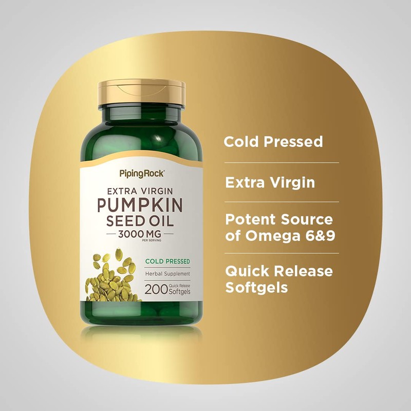 Piping Rock Pumpkin Seed Oil Softgel Capsules | 200 Count