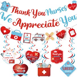 Nurse Week Decorations Thank You Nurses We Appreciate You Banner Nurse Appreciation Week Hanging Decorations for Nursing School Party Decorations