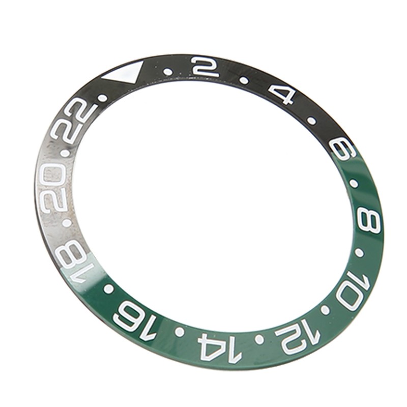 38mm Diameter GMT Watch Bezel Insert Ring Black Green Base