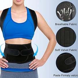 Corrector de postura de espalda para mujeres y hombres - Soporte de espalda de postura ajustable para aliviar el dolor de espalda superior e inferior