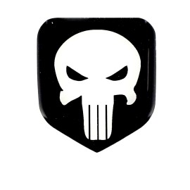 BYFLIP PUNISHER GRILLE EMBLEM fits RAM  2500-3500 (1994-2002)  Black/White