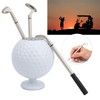 Golf Desktop Gift, Golf Ball Model Pen Holder Golf Putter
