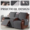 KinCam 100% Waterproof Recliner Loveseat Cover with Console, Non-Slip Reclining