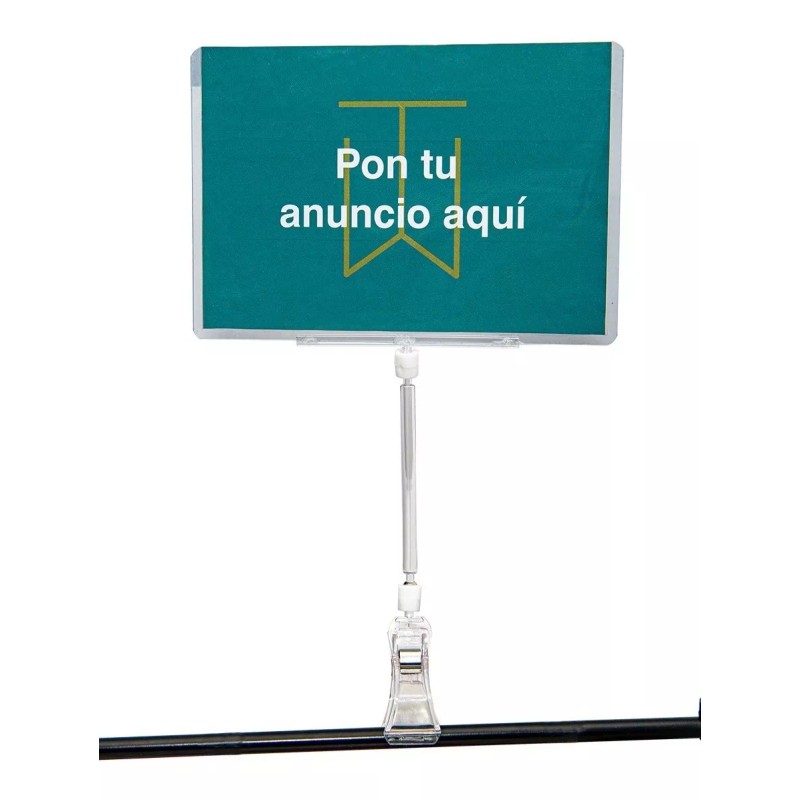 Exhivit Pinza Acrilico C/ Protector Y Extensión Porta Grafico 5