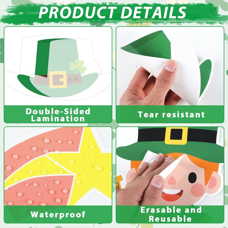 gisgfim St. Patrick's Day Classroom Bulletin Board Set Decoration Lucky