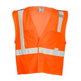 Kishigo Men's High Visibility Reflective 4 Pocket Hook and Loop Mesh Vest 1084, Zipper Closure, Polyester, ANSI 107 Type R / Class 2, Construction, Roadwork, Warehouse, Utility (Orange, 5X)