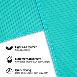 Hosuni Microfibre Towel, (60x30cm small towel+70x140cm Gym Towel), Compact Quick Dry Travel Towel, Gym Towel Men Suitable for Fitness, Beach, Gym, Camping, Swim (S+L)