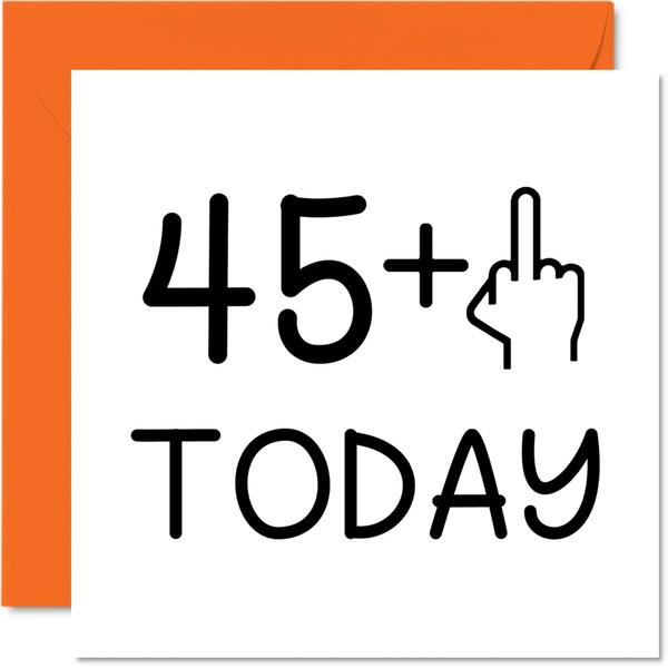 46th Birthday Card Funny for Women - Novelty Middle Finger - Rude Birthday Cards for Men, 5.7 x 5.7 Inch Birthday Greeting Cards, Joke Cards for Mom Dad Papa Pops Sister Brother Aunt Uncle Cousin