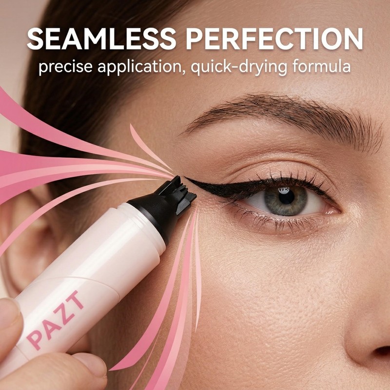 CATZUM 2 Pieces Eyeliner Stencil Double Head Eyeliner Rotating Stamps