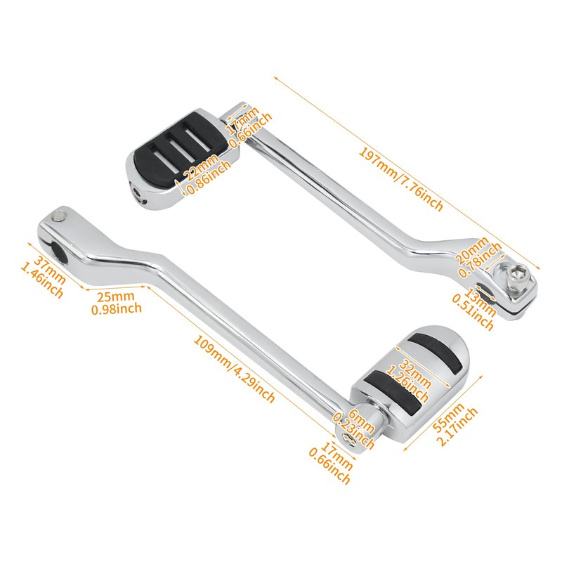 HCmotorku Motorcycle Heel Toe Shift Lever Front Rear Levers w/Shifter