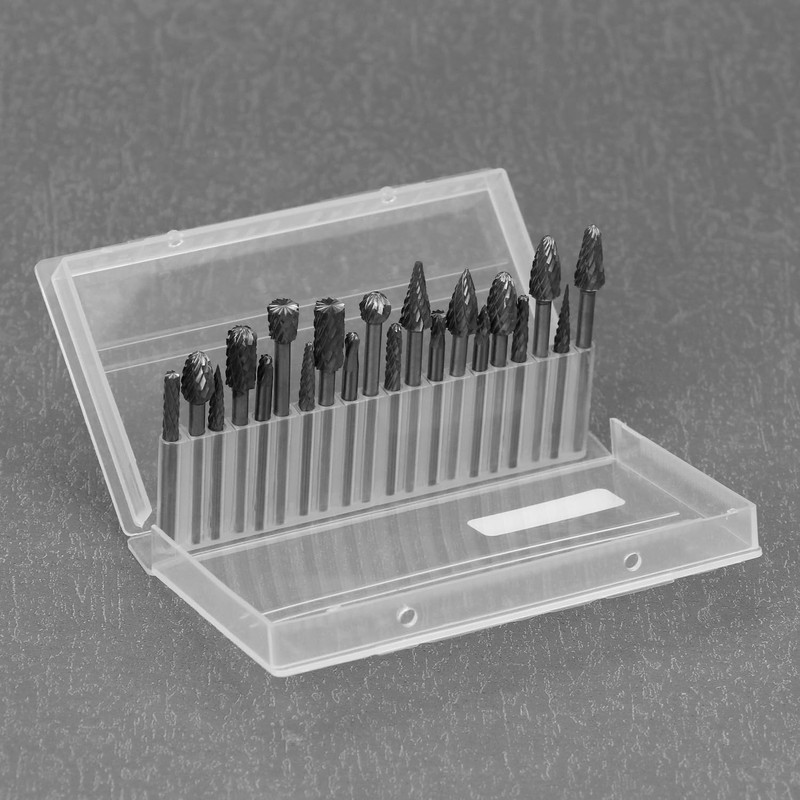 QWORK® 20 PCS Double Cut Rotary Burr Set - 1/8"