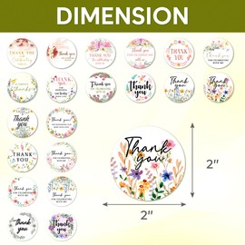 Pack 90 Pcs Wildflower Floral Celebrating with Me Stickers for Party Favors Toddlers Thank You Labels Birthday Supplies Cute Aesthetic Sticker Round Waterproof Vinyl Decals Bulk