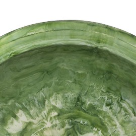 Tierra Garden 25 in. Kale Green Fiber Clay Bird Bath Gloss Bowl/Rim, Matte Base