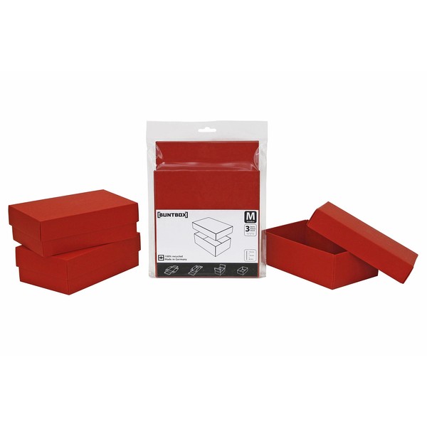 Buntbox 70-17 Cardboard Set 3-Piece Size M, Ruby