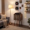 Record Player Stand with 4 Cabinets, Walnut
