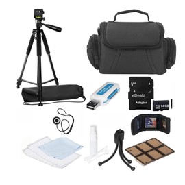 eDealz Camera Accessory Bundle Kit for Canon, Nikon, Sony, Panasonic and Olympus Digital Cameras. Bundle Includes 10 Must-Have Accessories. 60" Tripod Deluxe Carrying Case 64GB Card Starter Kit