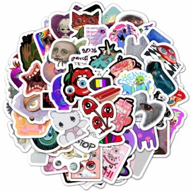 BulbaCraft 100Pcs Weirdcore Stickers, Weird Stickers for Adults, Weird Gifts, Psychedelic Decals, Trippy Decals, Weirdcore Accessories, Gifts for Women & Men
