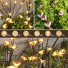 2 Sets Solar Garden Bee Lights IP65 Waterproof 8LEDs Solar