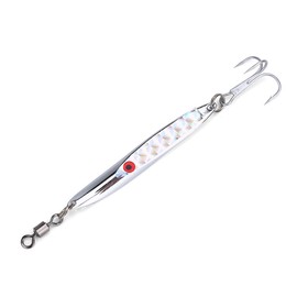 Tbest Cebos Señuelos de Pesca Aparejos de Pesca de Cebo Pesca Señuelos con Anzuelo,Lentejuelas Cebo Metal Bass Hard Spoon Bait Jig Señuelo Artificial Gancho(Silver 84g)