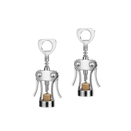 Wine Bottle Opener, Wing Corkscrew Heavy Duty, Corkscrew, Chrome Plated, Silver (pack of 2)