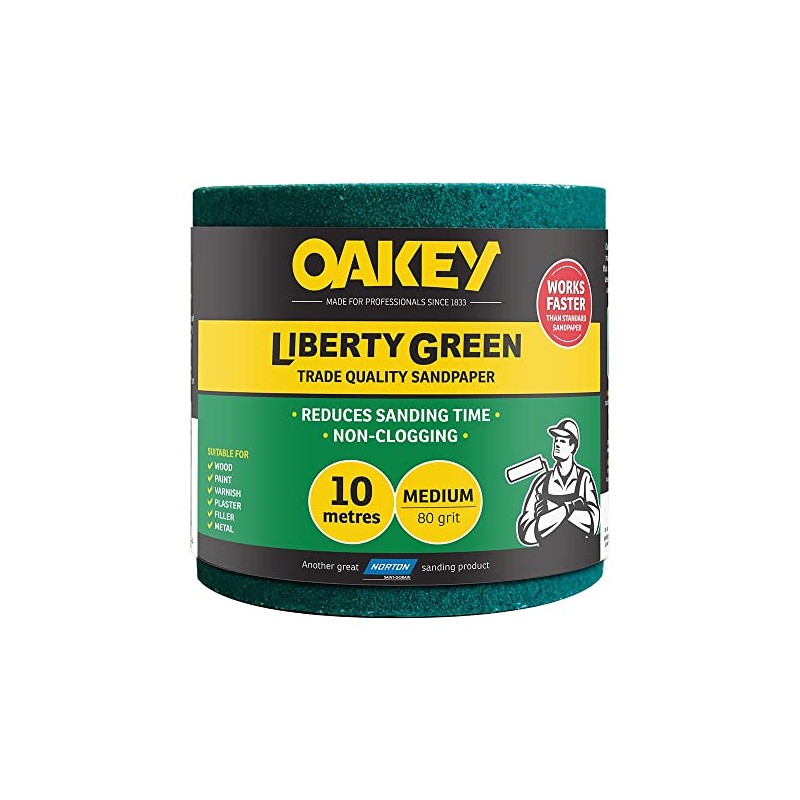 Liberty Green Sanding Roll 115mm x 10m Medium 80g