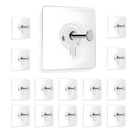 24 Pack Wall Hooks for Hanging 33lb(Max) Heavy Duty Self Adhesive Hooks Transparent Waterproof Sticky Hooks for Keys Bathroom Shower Outdoor Kitchen Door Home Improvement Utility Hooks