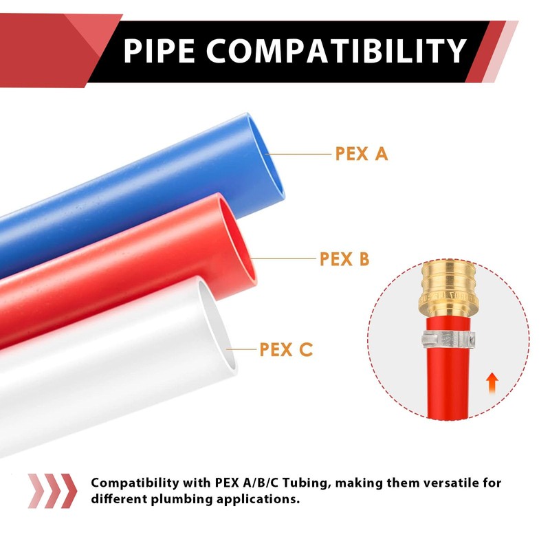 2-Pack Efield 3/4" X 3/4" X 1/2" Pex Reducing Tee
