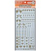 Hi Q Parts 01 Tattoo Decals, Hearts, 1 Sheet, Plastic Model Decals, golden