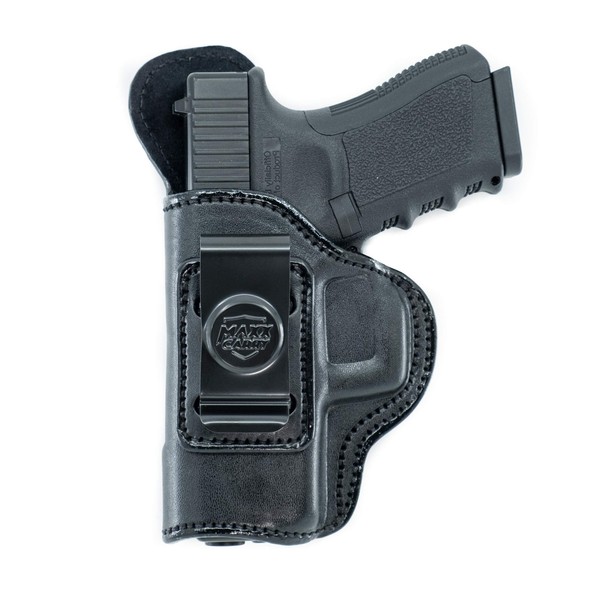 Maxx Carry IWB Leather Gun Holster for Beretta PX4 Storm Compact 9mm / 40ACP | S&W M&P M2.0 Compact 3.6 inch, M&P Shield M2.0 4 inch | Taurus TX22 LR, Black, Right Hand Draw