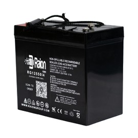 Raion Power RG12550I4 12V 55Ah Replacement Electric Wheelchair Scooter Battery for Merits P200-2S S (MP-2) - 1 Pack