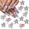 YAEISM 12PCS Nail Art Charms Crystal Heart Nail Charms 3D