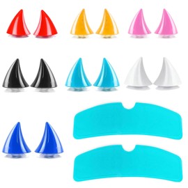 Devil Demon Horn Motorcycle Helmet, 14 Pieces Devil Horn with Suction Cup, 7 Colours Helmet Decoration for Adults, Includes 2 Helmet Rain Sheets, Creative Accessories for Motorcyclists