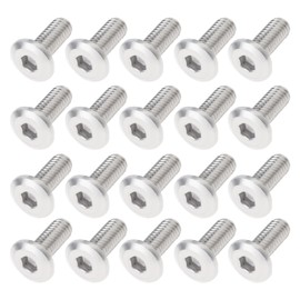 Smgda 20Pcs M6 x 15mm / M6 x 20mm Flat Head Hex Socket Cap Screws Bolts, 304 Stainless Steel, Allen Hex Drive, Bright Finish, Fully Machine Thread (M6 x 15mm)