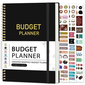 Budget Planner, A5 Budget Planner with Expense Tracker Notebook, Undated Bill Organizer & Finance Planner To Take Control Of Your Money, Office Stationery,  School Supplies:_Black_A5