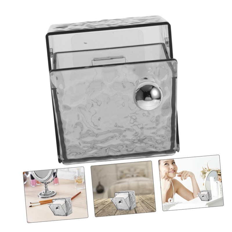 WOONEKY Stylish Wall Mounted Cotton Pad Container with Flip Lid